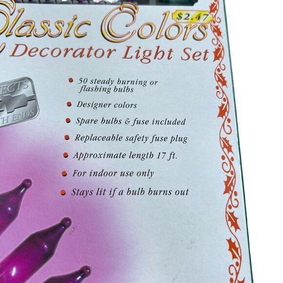 VTG Classic Colors Decorator Light Set NEW Royal PURPLE 17’ Hobby Lobby 2 Boxes - Picture 6 of 7